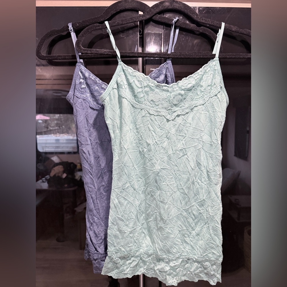 Maurices Lace Trim Chemise Set - medium/Light Blue and Sage